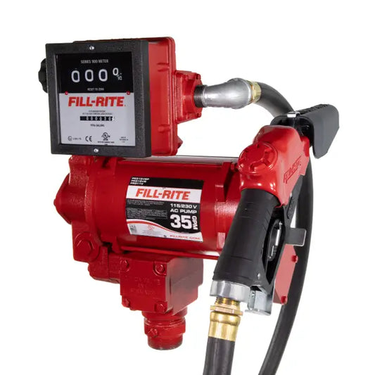 Bomba Fill-rite de transferencia de combustible de 115/230 V CA 35 GPM con medidor y boquilla