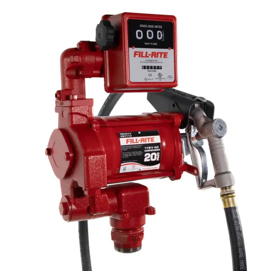 Bomba Fill-rite de transferencia de combustible de 115 V CA 20 GPM con medidor y boquilla